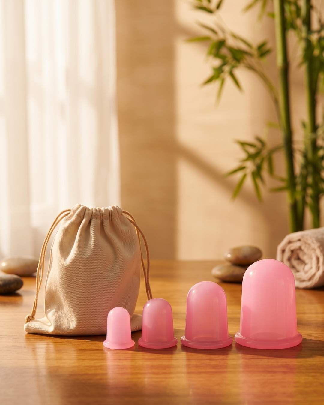 Set 04 Ventosas Chinas Copas Silicona Facial