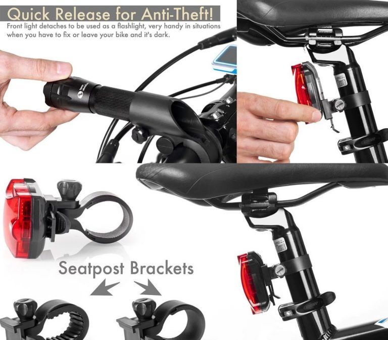 Luz Led Para Bicicleta Foco Cree 300 LM Kit - Imagen 4