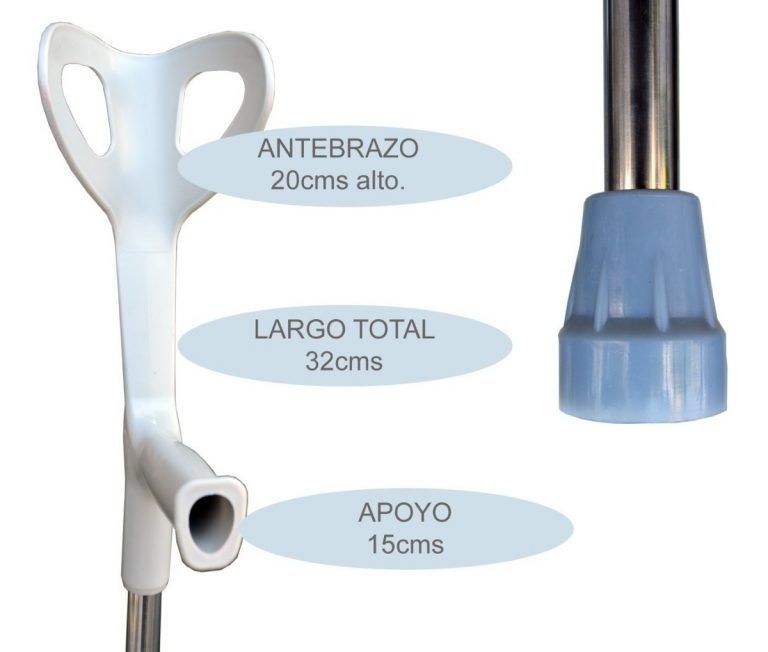 Bastón Canadiense Aluminio Regulable Altura Antebrazo Reforz - Imagen 3