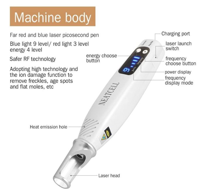 Lápiz Laser Azul Portátil Picosecond Removedor - Imagen 4