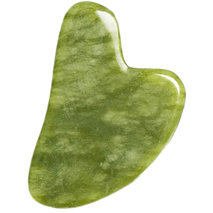 "guasha facial en verde claro"
