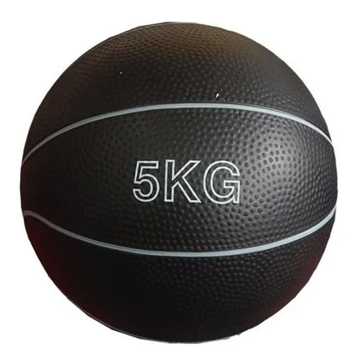 Pelota Con Peso 05kgs Sin Pique Goma Negra - Imagen 3