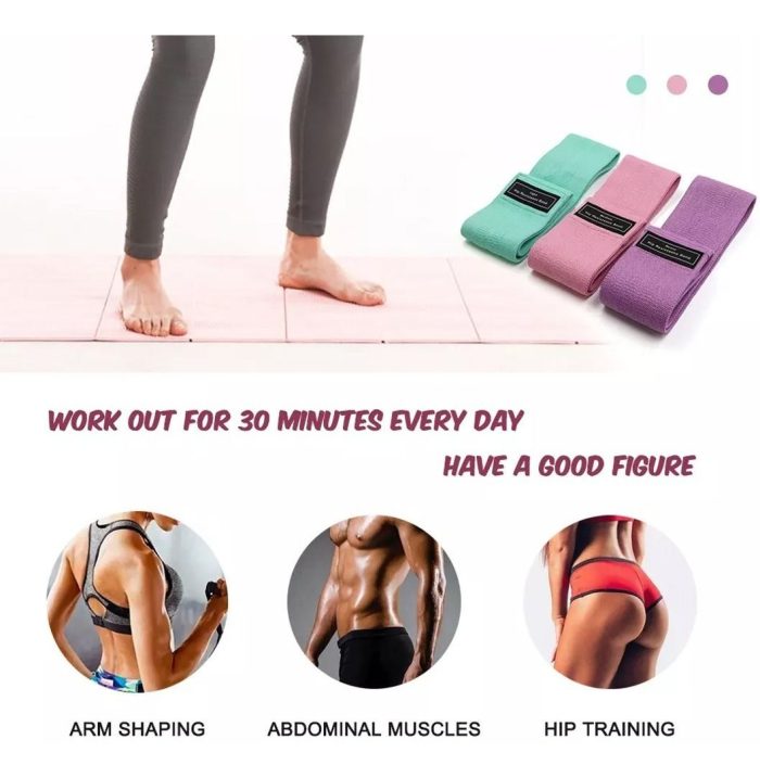 Mini Banda Circular Tela Yoga Pilates Set x 3Unid. - Imagen 3