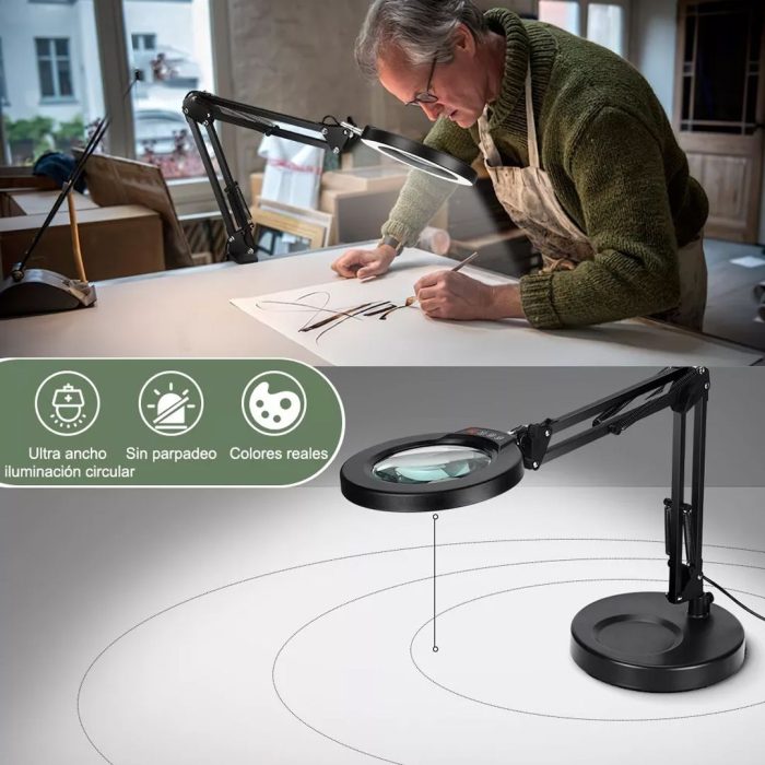 Lampara Led Con Lupa Aro Luz Con Tonos 60 cm - Imagen 6