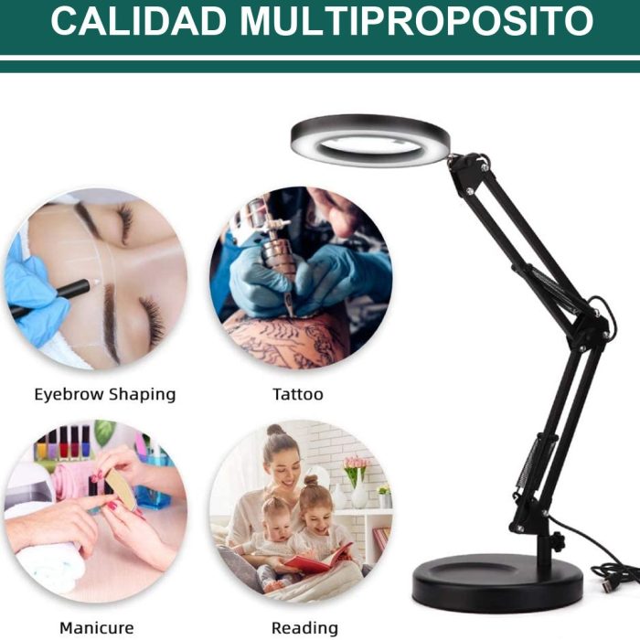 Lampara Led Con Lupa Aro Luz Con Tonos 60 cm - Imagen 5