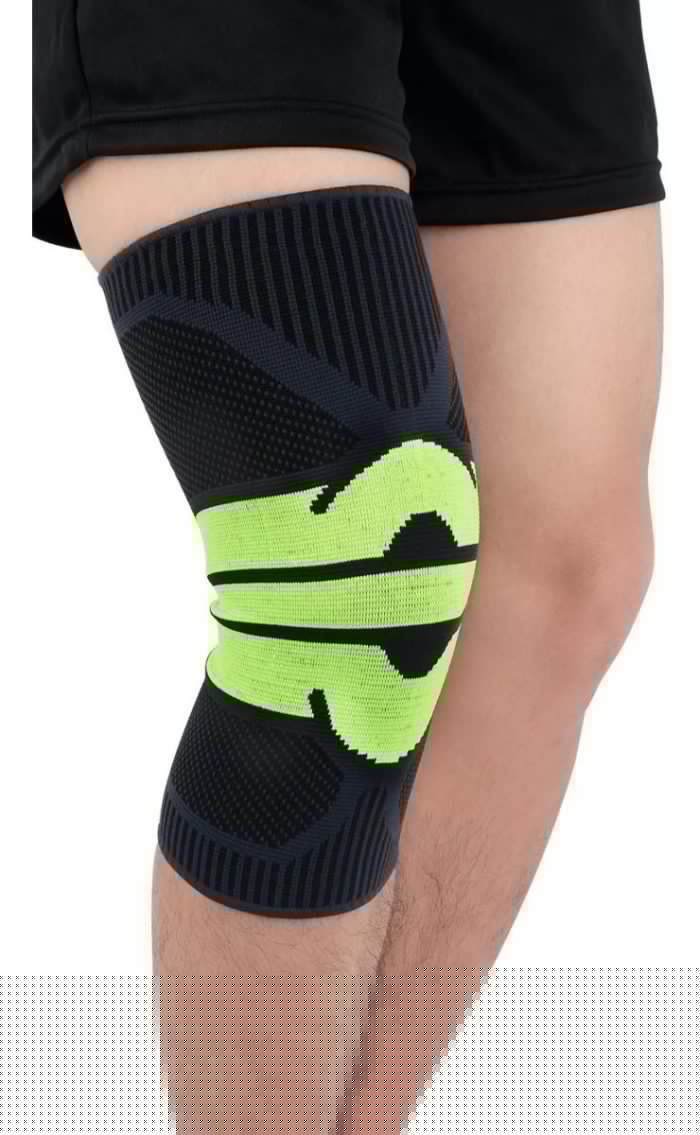 "rodillera deportiva elástica verde"