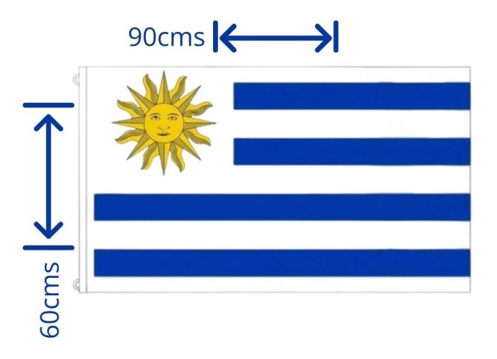 Bandera De Uruguay En Tela 90 X 60 Cm X 5 Unidades - Imagen 3