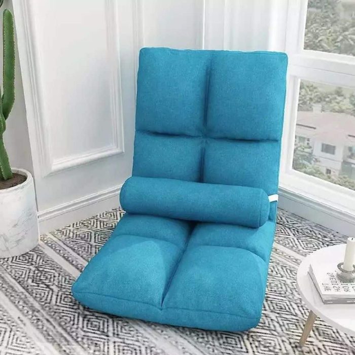 "silla meditacion para piso azul cielo"