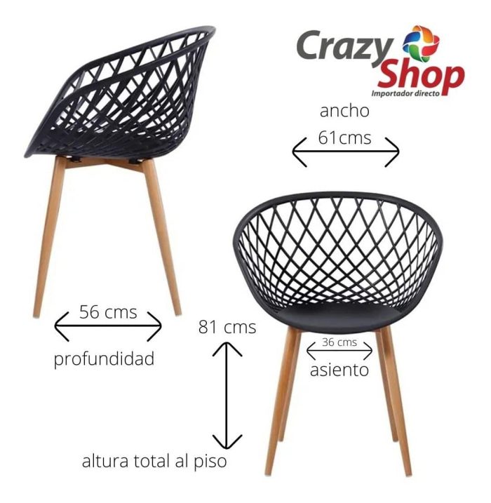 Silla Comedor Decorativa O Exterior Pvc Y Madera - Imagen 4