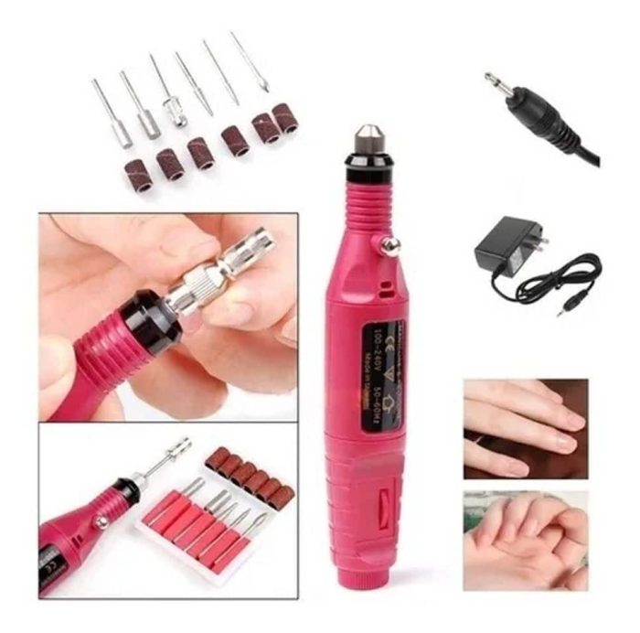 Torno Pulidor De Uñas Esculpidas Mini 3000Rpm + Fresas - Imagen 3