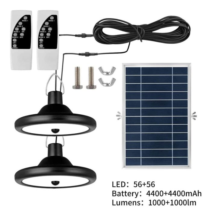 Lampara Solar Interior Colgante Doble Sensor Movimiento - Imagen 3