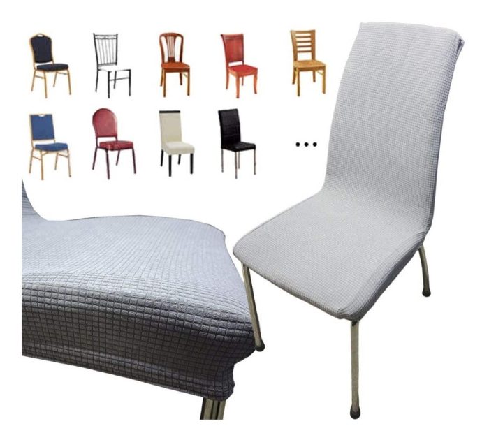 "funda silla en tela gris"