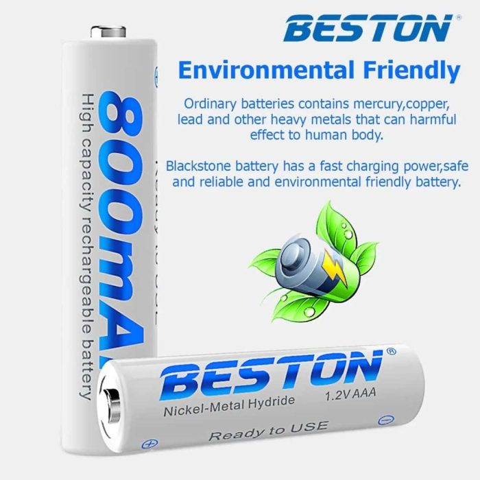 Pila Recargable 800 Mah 1200 Ciclos AAA Blister x 4 - Imagen 3