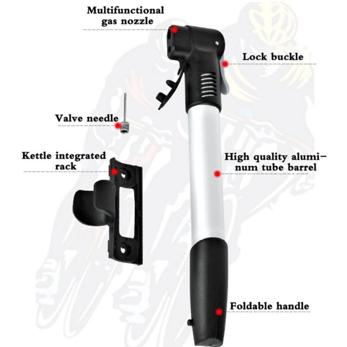 Inflador De Mano Doble Válvula Para Bicicleta O Moto - Imagen 4