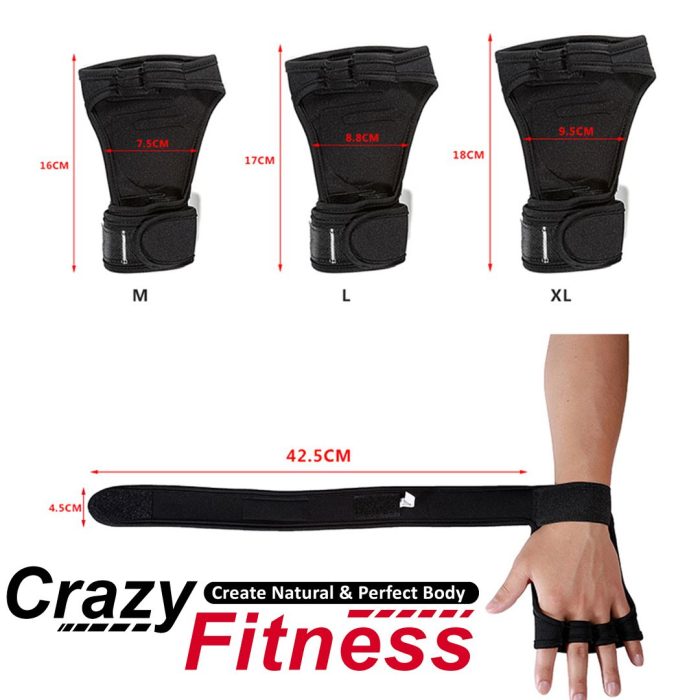 Guantes Con Muñequera Para Levantamiento Pesas - Imagen 4