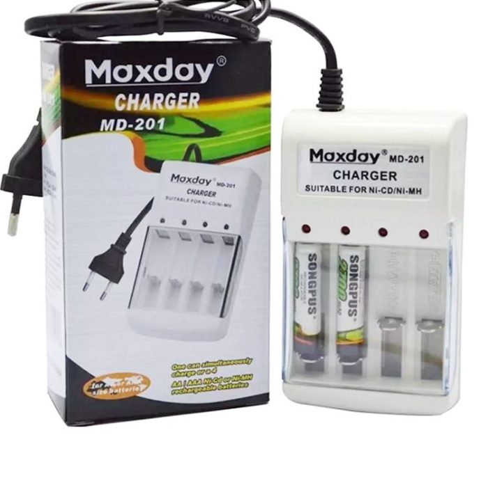 "cargador pilas recargables maxday"