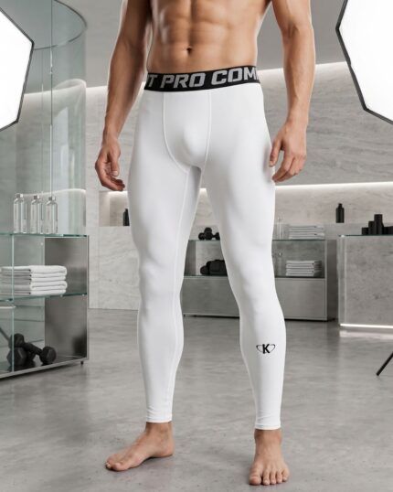 Calza térmica larga unisex blanca