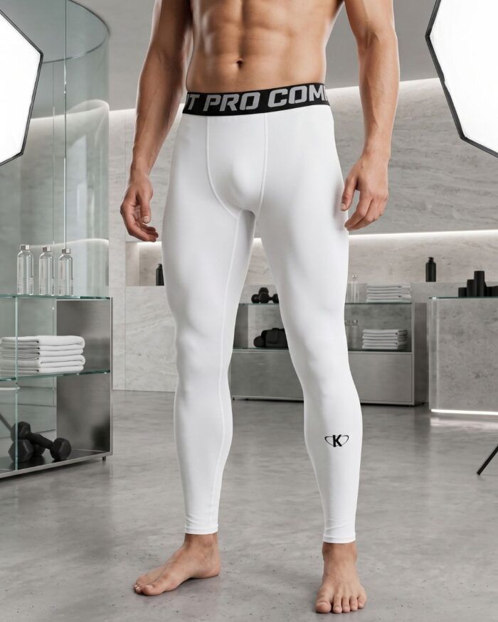 Calza térmica larga unisex blanca