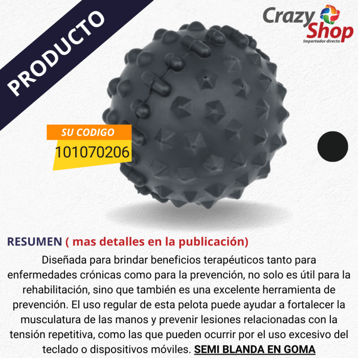 "pelota de mano para ejercicios en crazy"