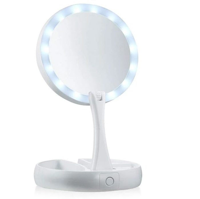 Espejo Para Maquillaje Doble Cara Luz LED - Imagen 2