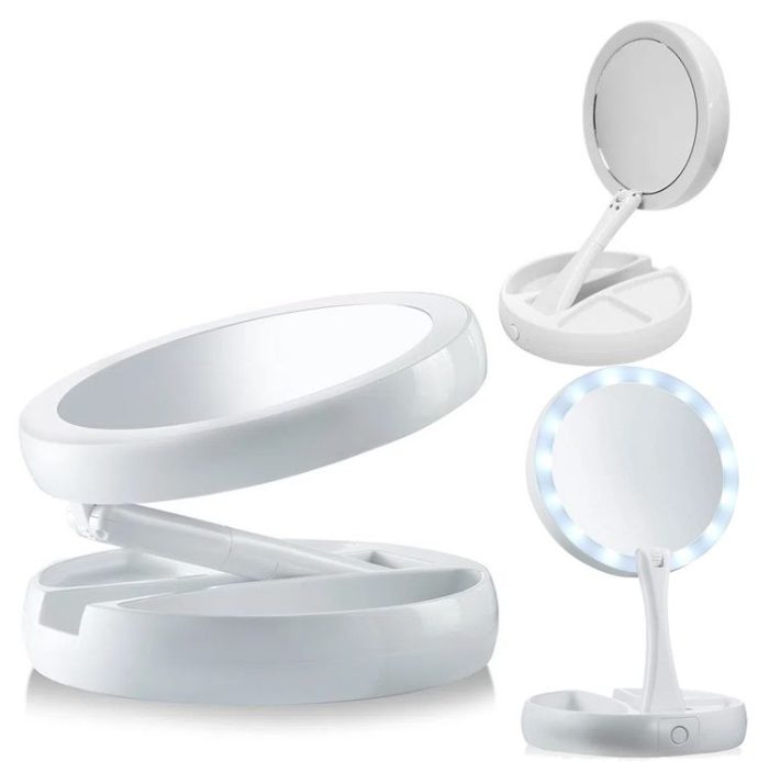 Espejo Para Maquillaje Doble Cara Luz LED - Imagen 4