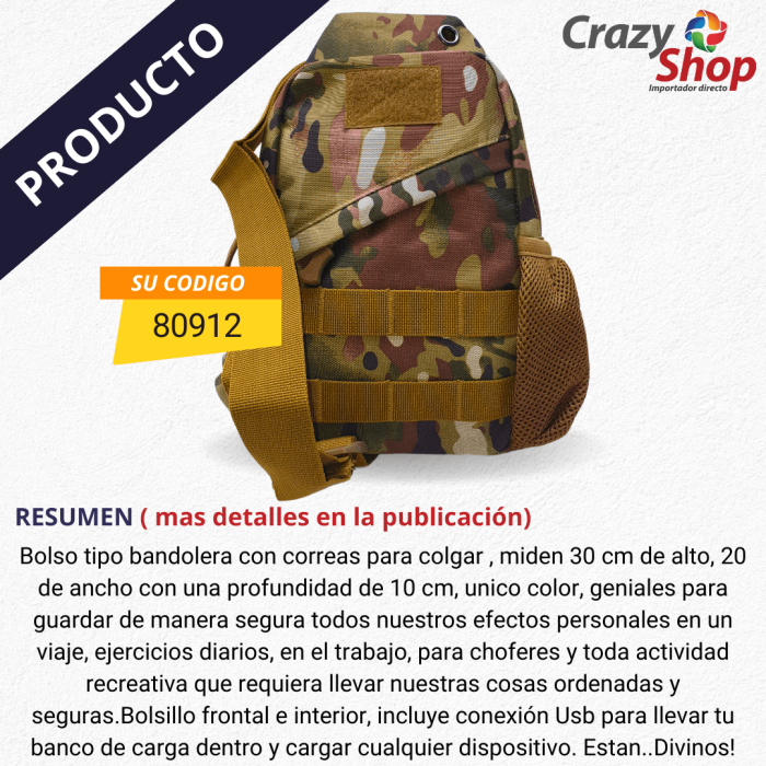 Morral Tipo Bandolera De Colgar 30 cm - Imagen 2
