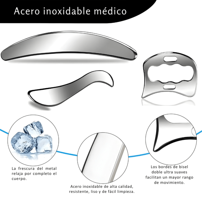 Kit Herramientas Fisioterapia Gua Sha Corporal - Imagen 3