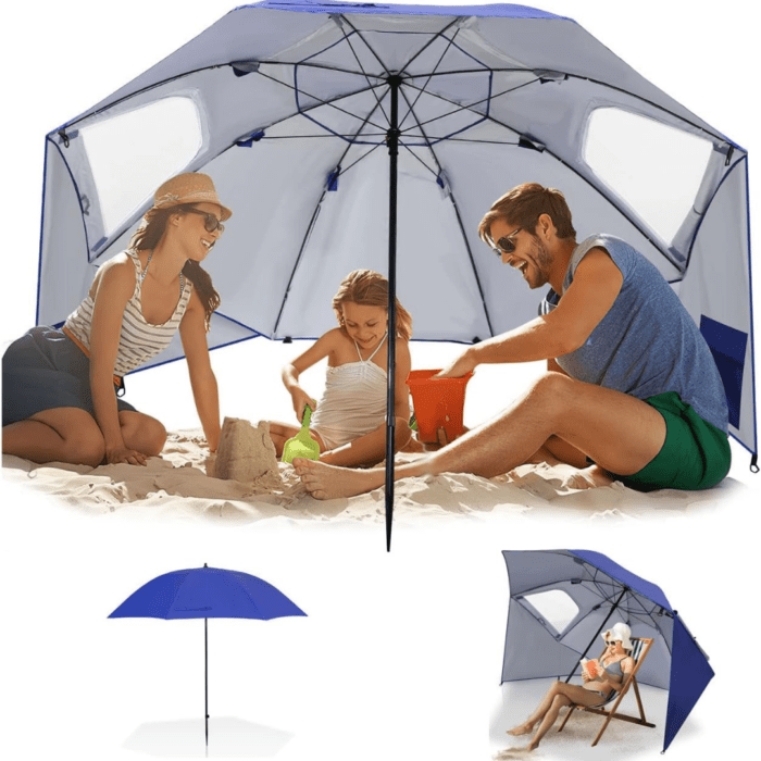 Sombrilla Carpa 2,4m + Acc Filtro Uv50 Playa Camping - Imagen 4