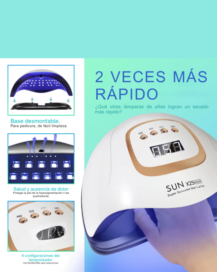 Lámpara UV LED Profesional SUN X25 300W 81 LEDs - Imagen 3