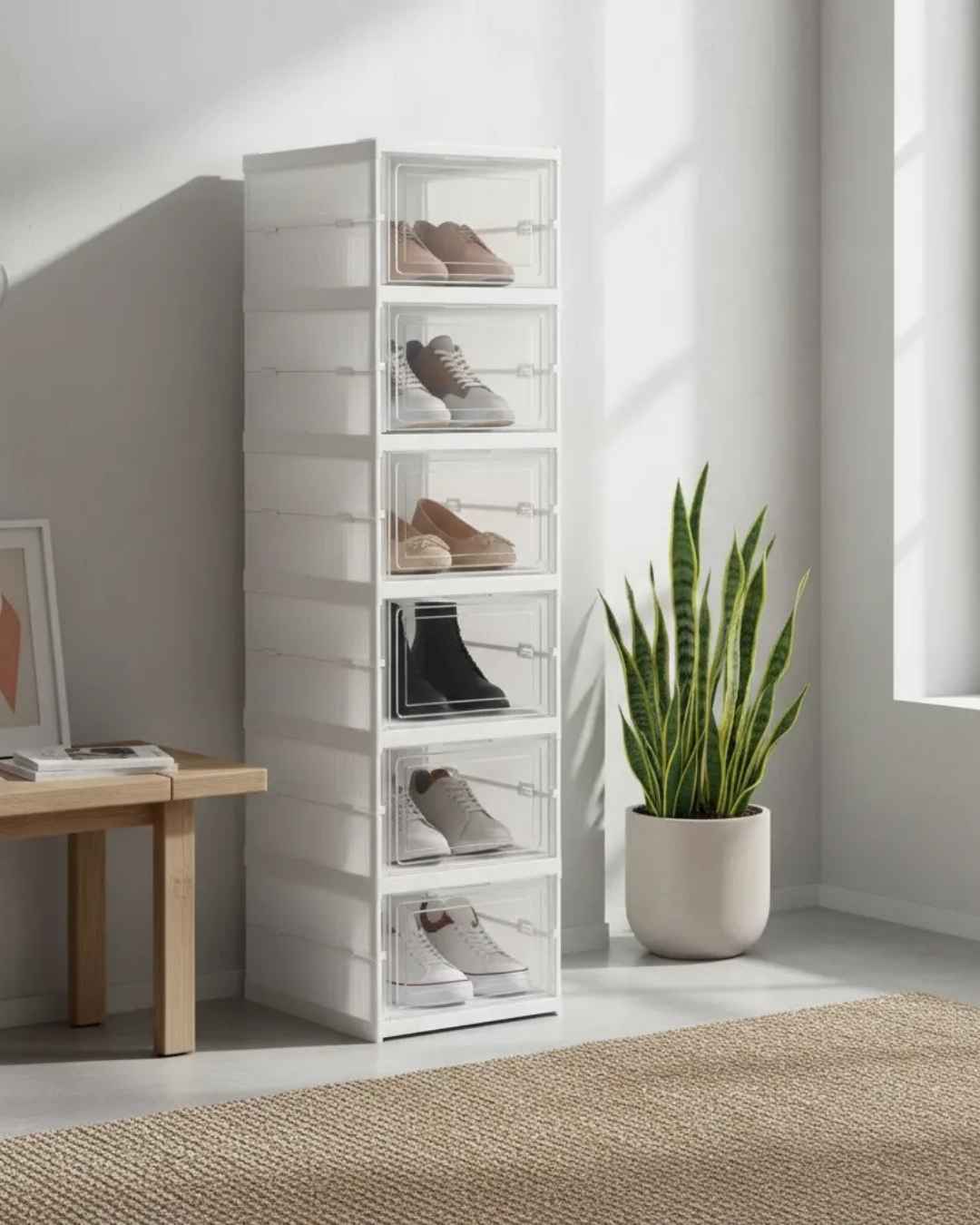 Zapatera Plegable de 6 Estantes Organizador de Zapatos Reforzado
