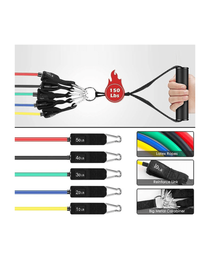 Kit Tensores Bandas De Resistencia 11 Piezas Gimnasia - Imagen 3