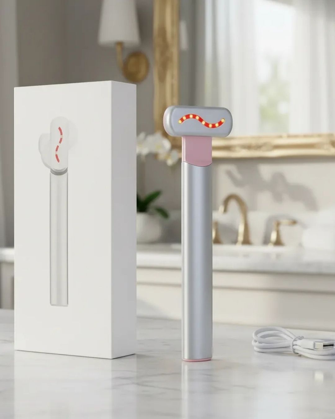 Dispositivo Terapia Facial 4 en 1 Luz Roja y Microcorriente