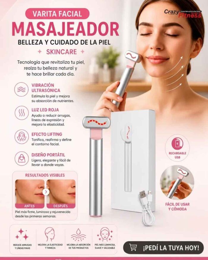 Dispositivo Terapia Facial 4 en 1 Luz Roja y Microcorriente - Imagen 2