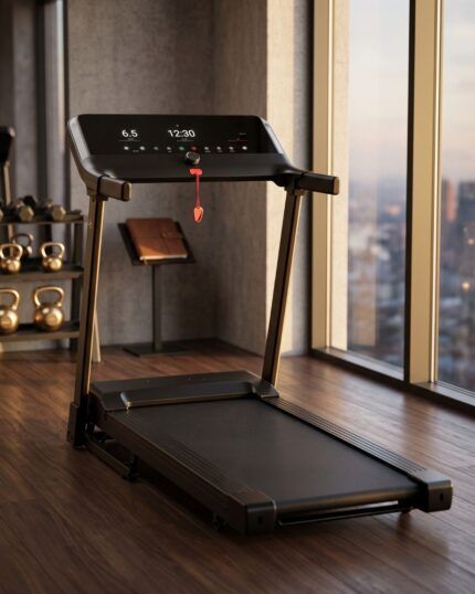 Cinta de correr eléctrica negra con pantalla LED