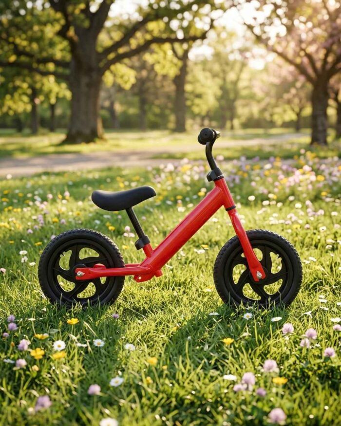 Bicicleta de equilibrio sin pedales infantil rojo