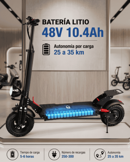 Monopatín con batería de 10,4Ah