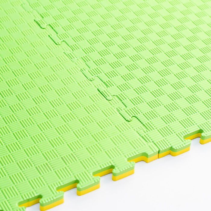 Piso de goma eva verde y amarillo reversible