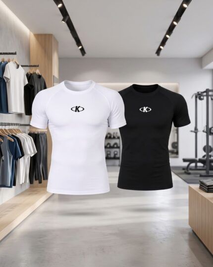 Remera térmica deportiva de manga corta blanca