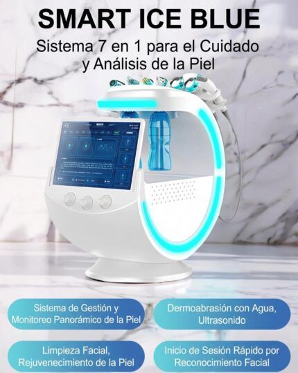 Equipo de hidrodermoabrasión con pantalla táctil y frascos de solución