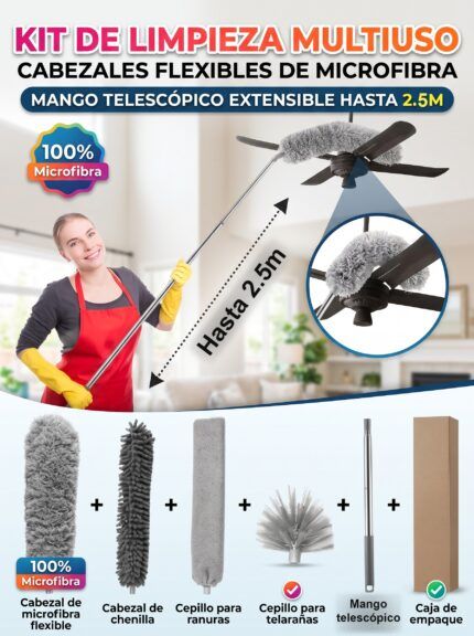 Plumero extensible que llega hasta 2,5 m