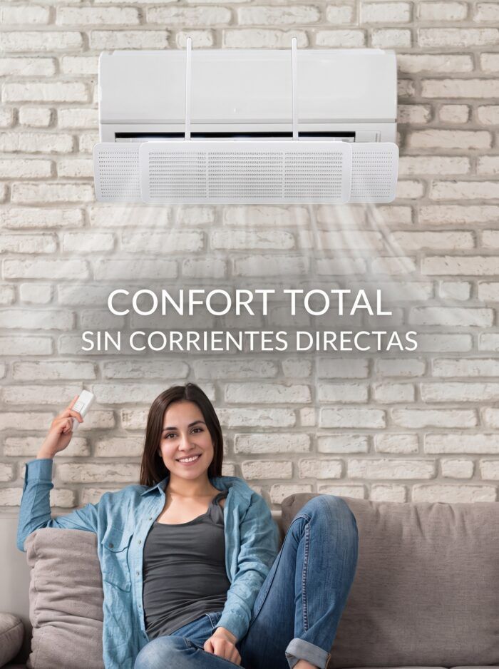 Pantalla para aire acondicionado sin corrientes directas