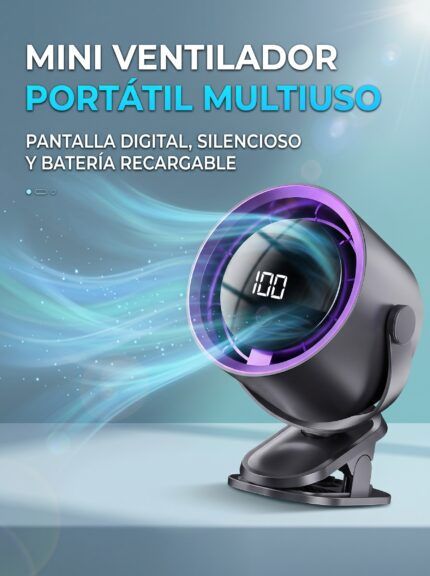 Ventilador portátil recargable 2 en 1