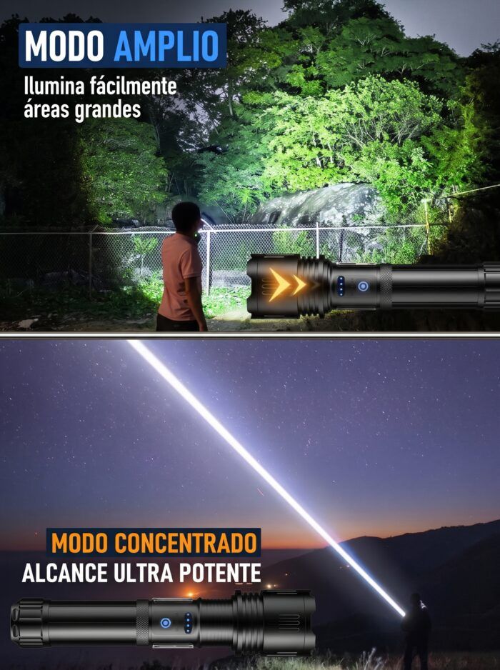 Linterna LED de aluminio en modo concentrado