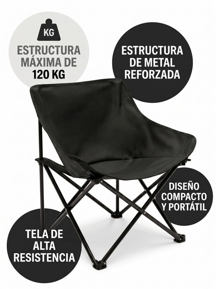 Silla plegable de camping hasta 120 kg