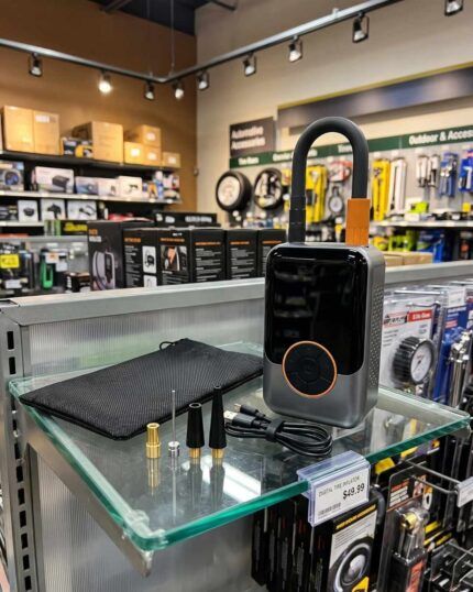 Inflador portátil recargable con pantalla digital