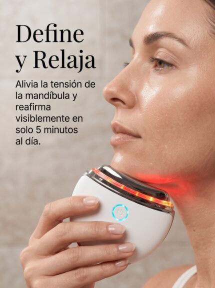 Guasha eléctrica con microcorriente y luz LED en el rostro