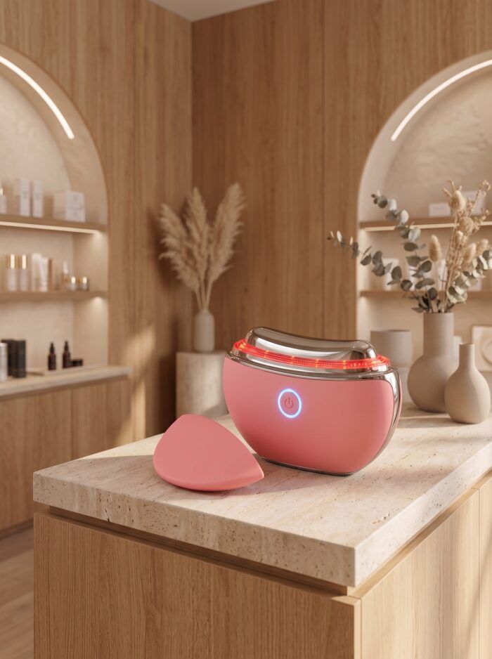Masajeador facial gua sha rosa