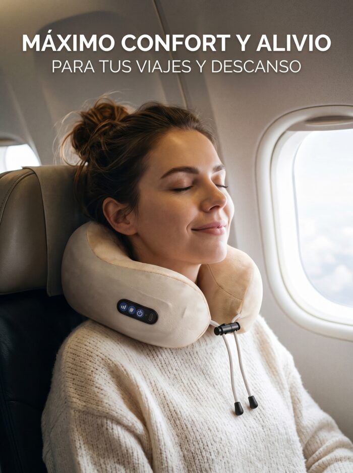 Almohada de viaje con masaje en el avión