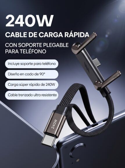 Cable USB C de carga rápida trenzado