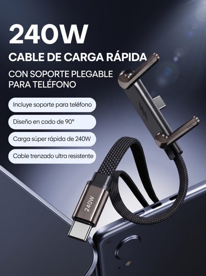 Cable USB C de carga rápida trenzado